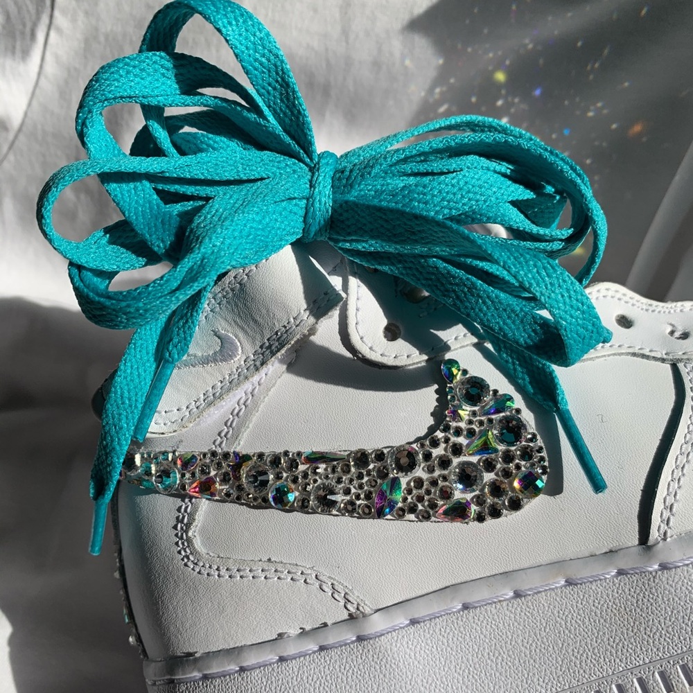Swarovski Crystals HighTop White Nike Air Force 1